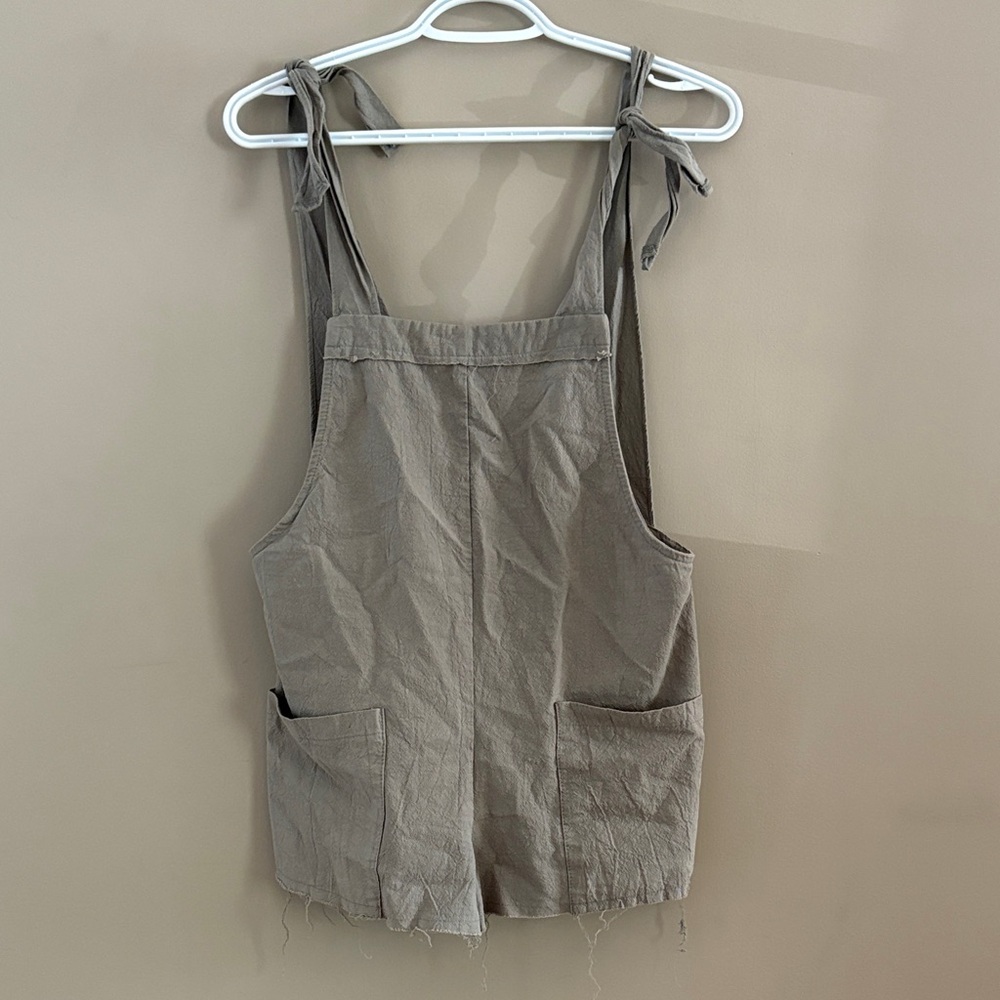 Casual Tan Overalls with Pockets